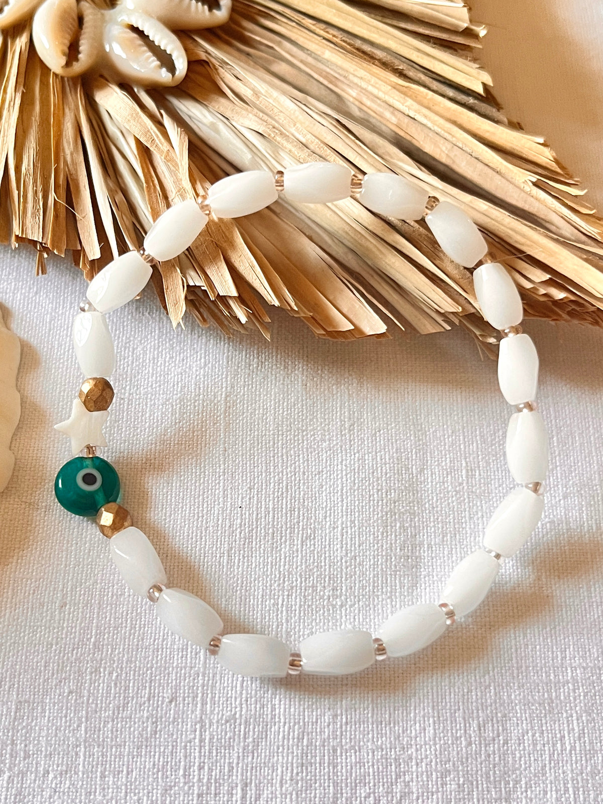 Lumio - perles de chapelet blanches