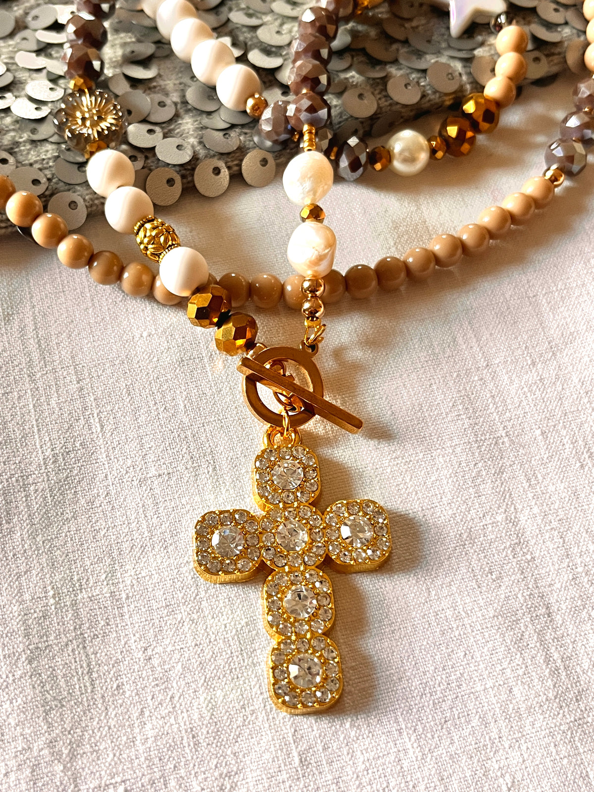 Allure – Sautoir croix strass Ma boutique