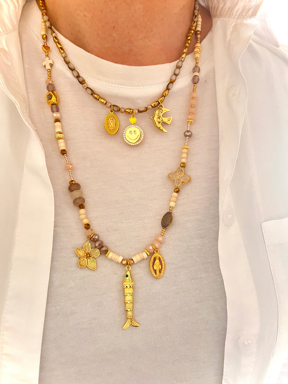 Solly – Collier mi long poisson articulé