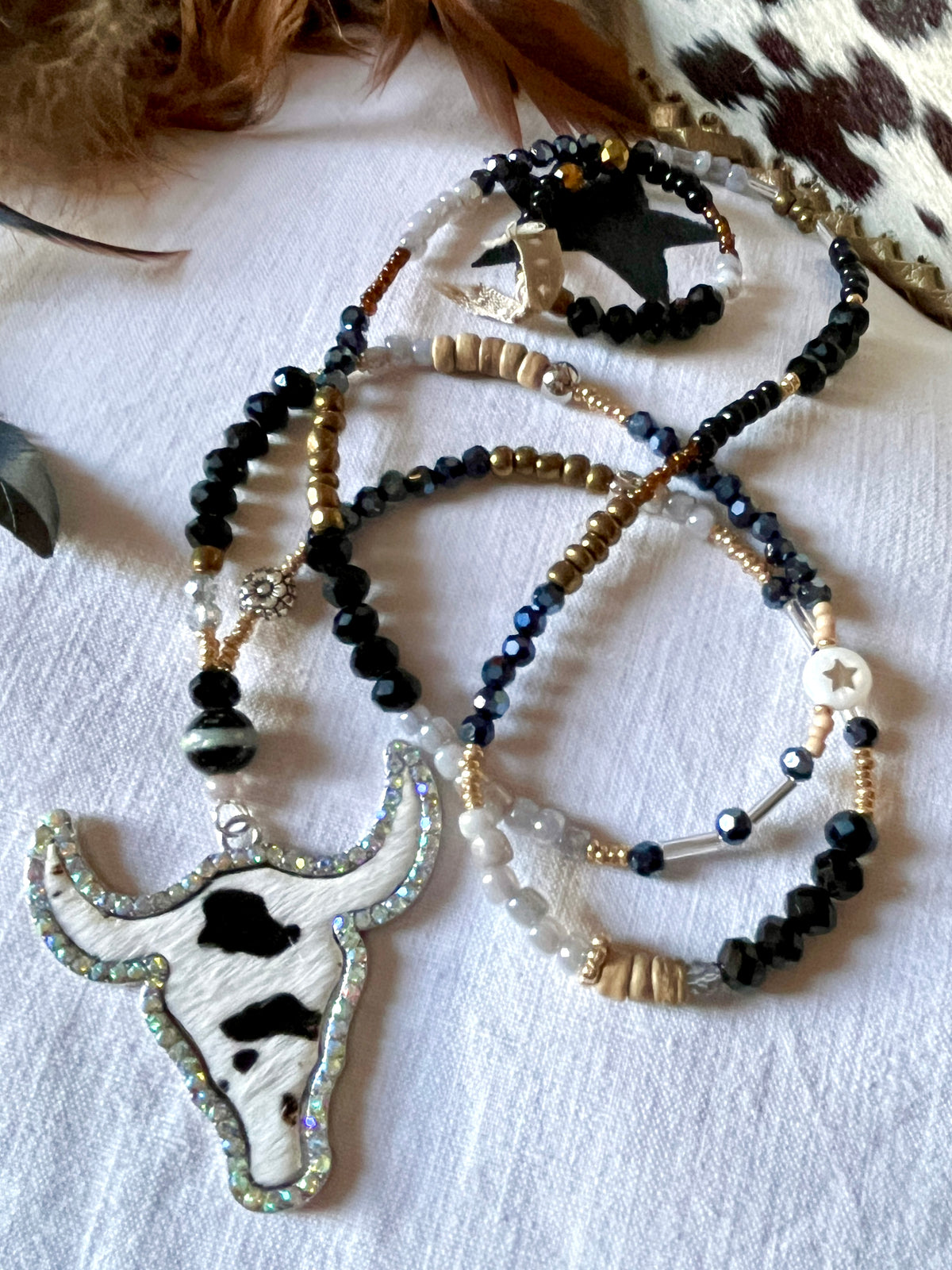 Buffalo Terre de nuit  – Collier mi long Arastuce