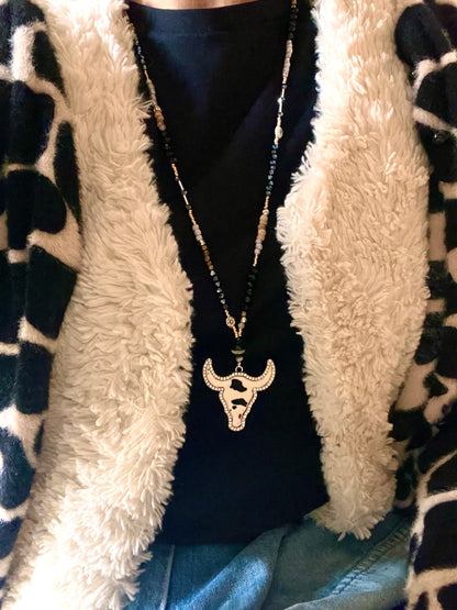 Buffalo Terre de nuit  – Collier mi long Arastuce