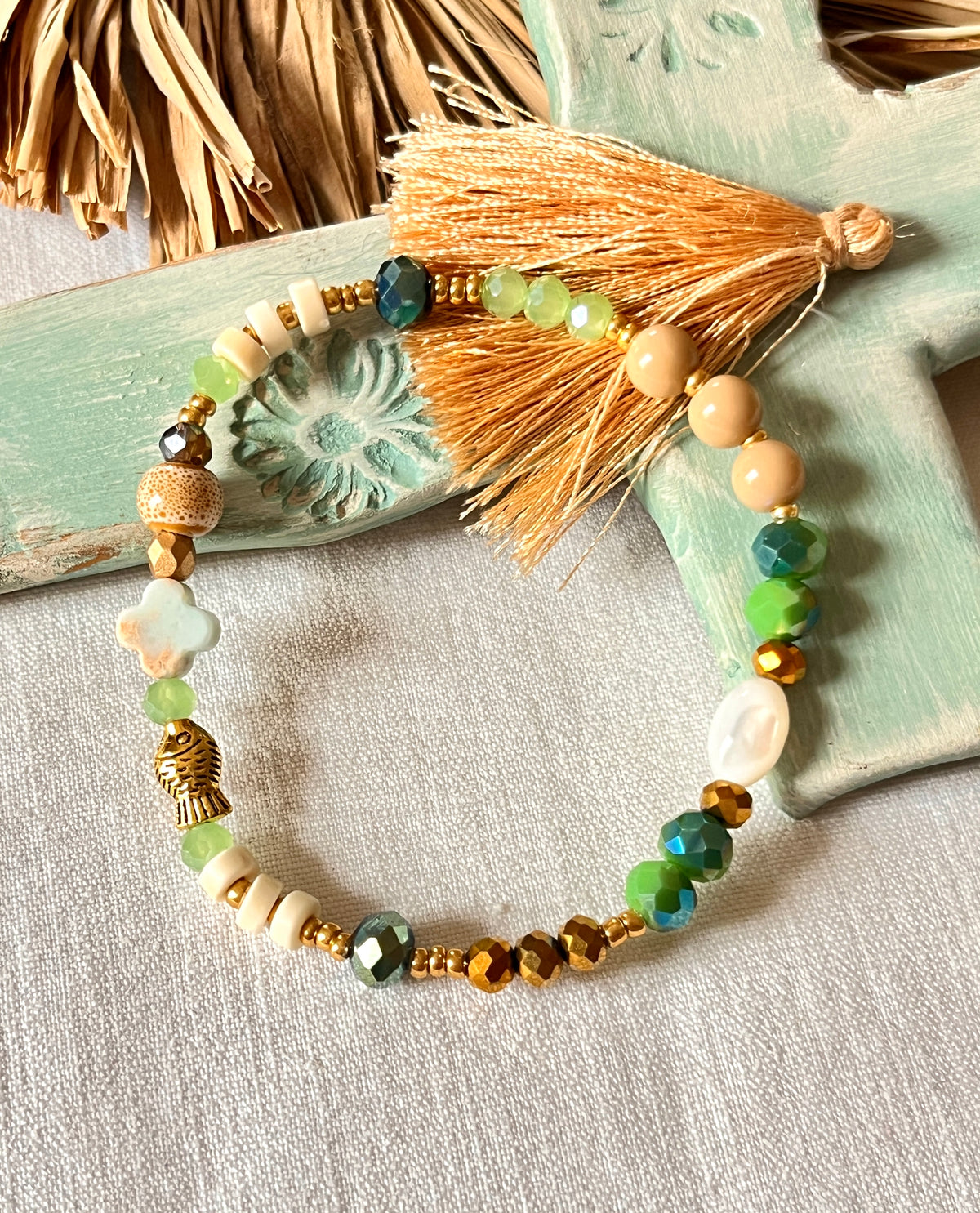 Bloom  – Bracelet - perles anciennes  de chapelet (Copie) Arastuce