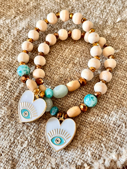 KÉROS – Bracelet cœur œil protecteur Arastuce