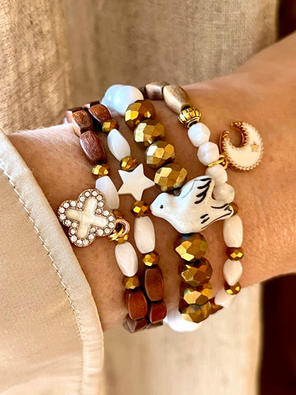 Moon – Bracelet croissant de lune blanc Arastuce