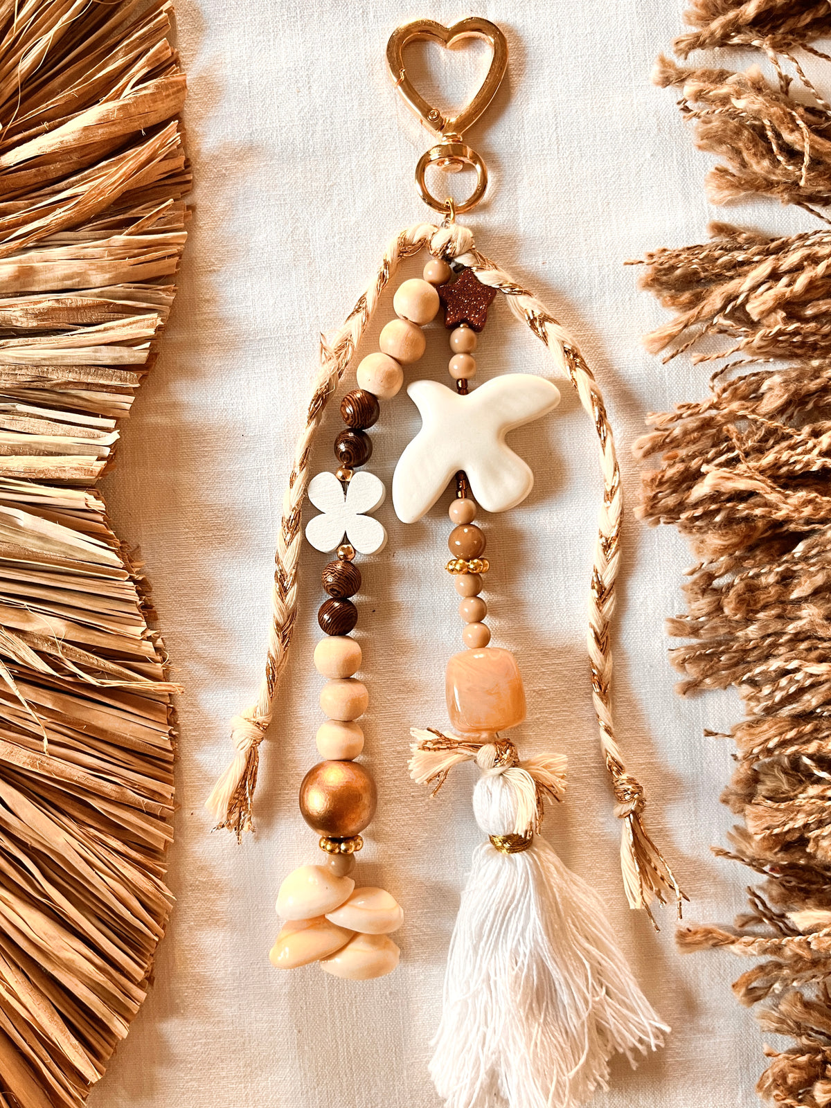 Paloméa– Grigri Colombe et perles coquillage Arastuce