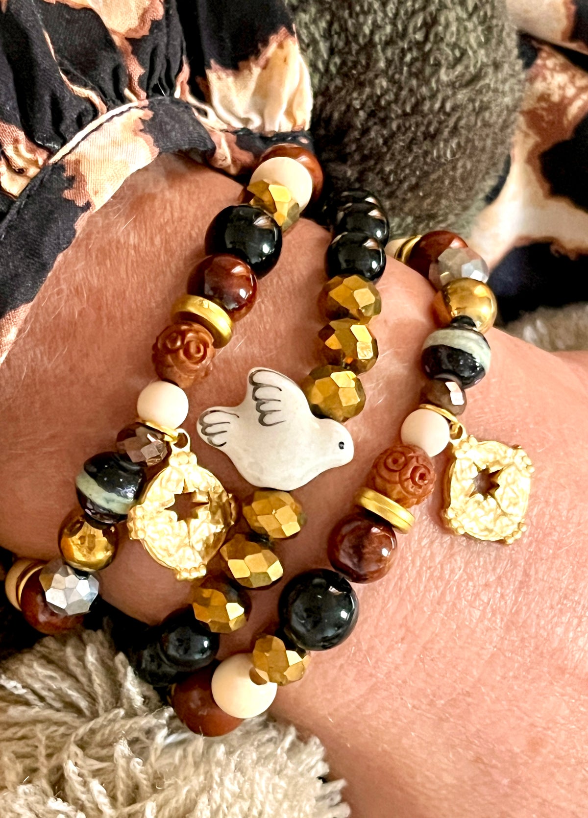 ZAG – Bracelet chocolat noisette & médaille ajouré étoile Arastuce